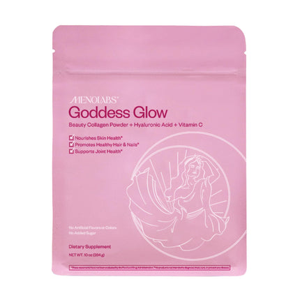 MENOLABS Goddess Glow Collagen Peptides Powder – Type I & III, 14 Servings, Unflavored