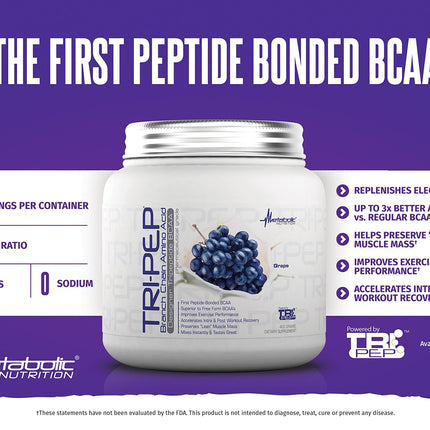 Metabolic Nutrition TRIPEP Tri-Peptide BCAA Powder - Watermelon 400g