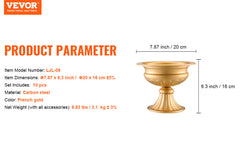 VEVOR 2/10/12PCS Tall Wedding Flower Vase Metal Centerpiece Gold Floral Arrangement Stand Display Rack for Tables Dinner Party