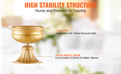 VEVOR 2/10/12PCS Tall Wedding Flower Vase Metal Centerpiece Gold Floral Arrangement Stand Display Rack for Tables Dinner Party