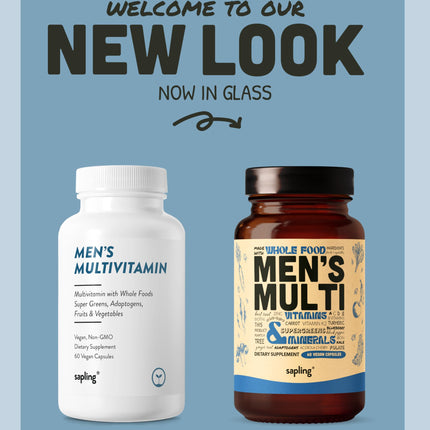 Multivitamin for Men | Daily Methylated B Complex, Whole Food Ingredients | Vegan & Non-GMO | 60 Caps