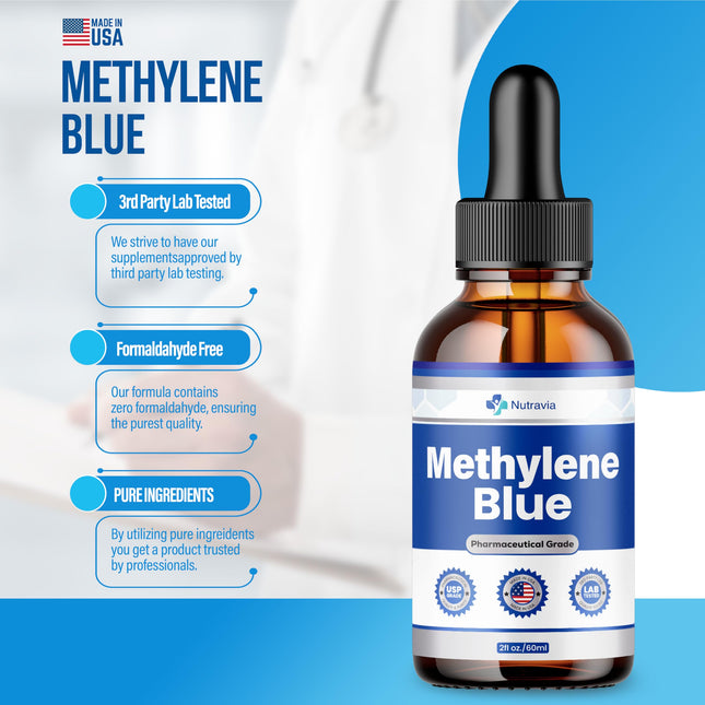 (2 Pack) Methylene Blue 99.99% Official Formula – Liquid Drops 4oz, Advanced Strength