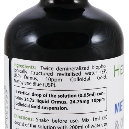 Methylene Blue & Ormus & Gold 3.4 Fl Oz – Ultra High Purity (100 ml) | 24K Colloidal Gold | Glass Bottle | Heiltropfen®