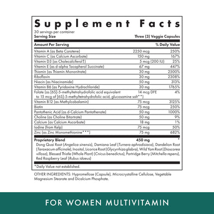 Michael's Health Naturopathic Women’s Multivitamin – 90 Vegetarian Capsules | Energy, Hair, Skin & Nails | 30 Servings