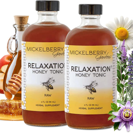 Mickelberry Gardens Relaxation Honey Tonic – Sleep Support with Chamomile & Lavender (4 oz, Pack of 2)