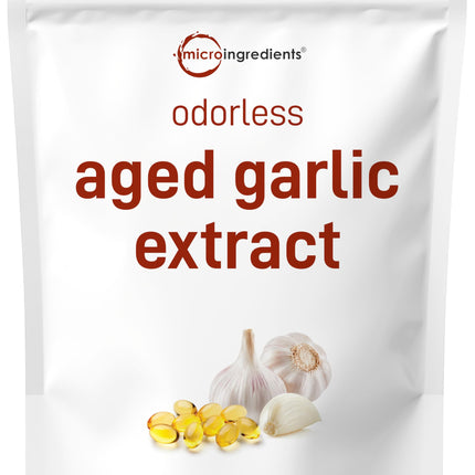 Micro Ingredients Odorless Garlic Softgels, 300 Count | 2-Year Aged Garlic Extract