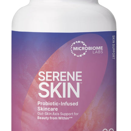 Microbiome Labs SereneSkin - Spore Probiotic Complex with Citrus Polyphenols for Skin Clarity & Gut Health | Daily Skincare Probiotic (60 Capsules)