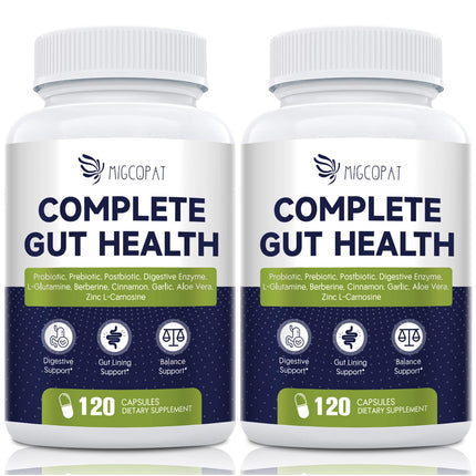 Migcopat Probiotics for Digestive Health – 80B CFU, Prebiotics, Postbiotics & Digestive Enzymes