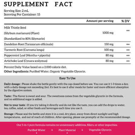 (4 Pack) Milk Thistle Drops 1000mg | Liver Detox & Support | Vegan, Non-GMO | 1 Fl Oz