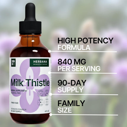 Milk Thistle 4 oz Liquid Extract - Liver Support Drops