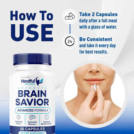 (2 Pack) Mindful Wellness Advanced Brain Savior Capsules | Official Mindful Wellness Supplement