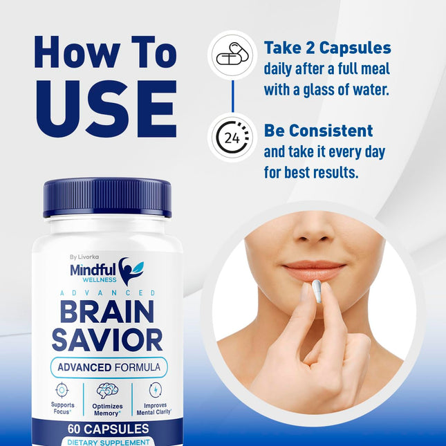 (2 Pack) Mindful Wellness Advanced Brain Savior Capsules | Official Mindful Wellness Supplement