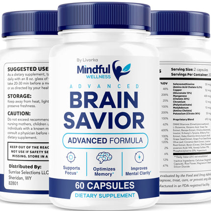 (2 Pack) Mindful Wellness Advanced Brain Savior Capsules | Official Mindful Wellness Supplement