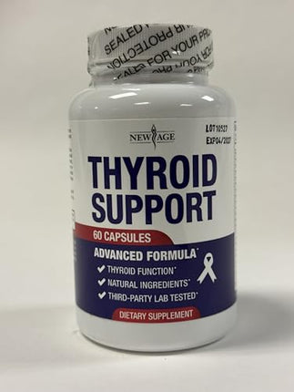 Thyroid Support Supplement for Women & Men with Iodine, B12, Zinc, Selenium, Ashwagandha, Bladderwrack, Turmeric, Schisandra - Non-GMO, Vegetarian - 180 Count