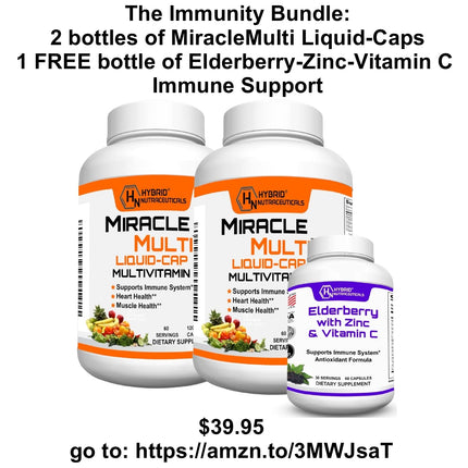MiracleMulti Liquid Multivitamin – 120 Softgels for Men & Women, Whole Food Vitamin & Mineral
