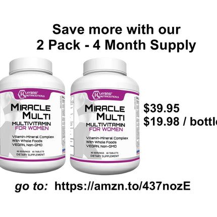 MiracleMulti Women Multivitamin with Probiotics - Immune Support & Energy | 60 Servings | Non-GMO