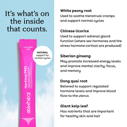 MIXHERS Hertime PMS - Hormonal Health & Menstrual Wellness (Sugar-Free, 15 Packets)