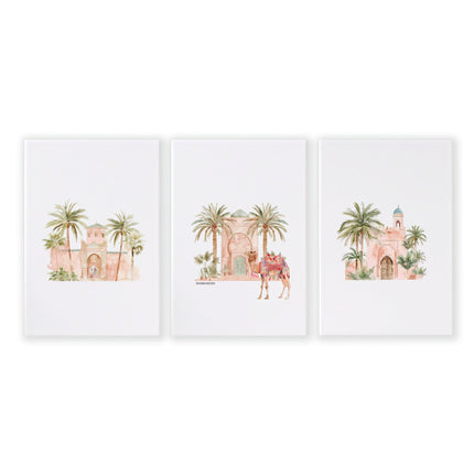 Modern Art Wall Decoration | Set of 3 Moroccan Inspired Wall art Prints