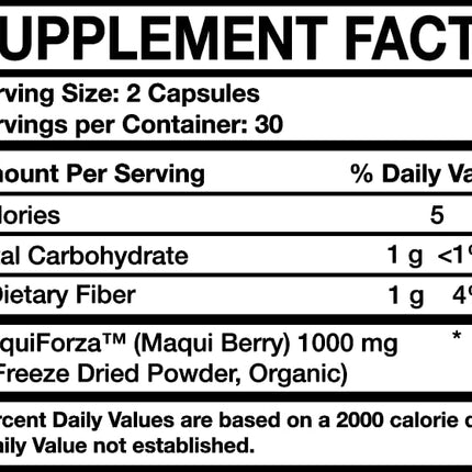 MOJObody Maqui Berry Capsules – MaquiForza Antioxidant Rich, 1000mg per Serving, 60 Veggie Caps