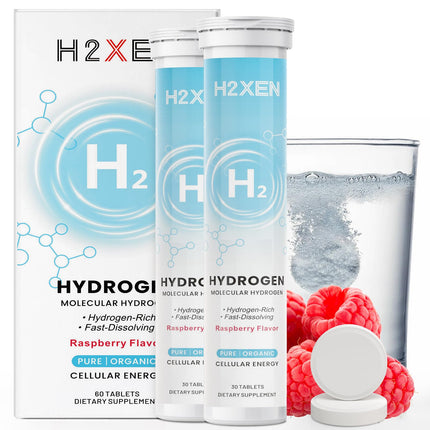 Hydrogen Water Tablets Raspberry – 8 PPM, 60 Count | With Magnesium