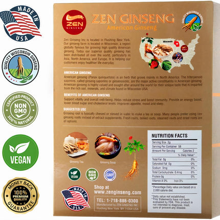 4 Boxes American Ginseng Root — Super Long Jumbo Wisconsin Ginseng (4oz/Box) Performance & Mental Health for Men & Women