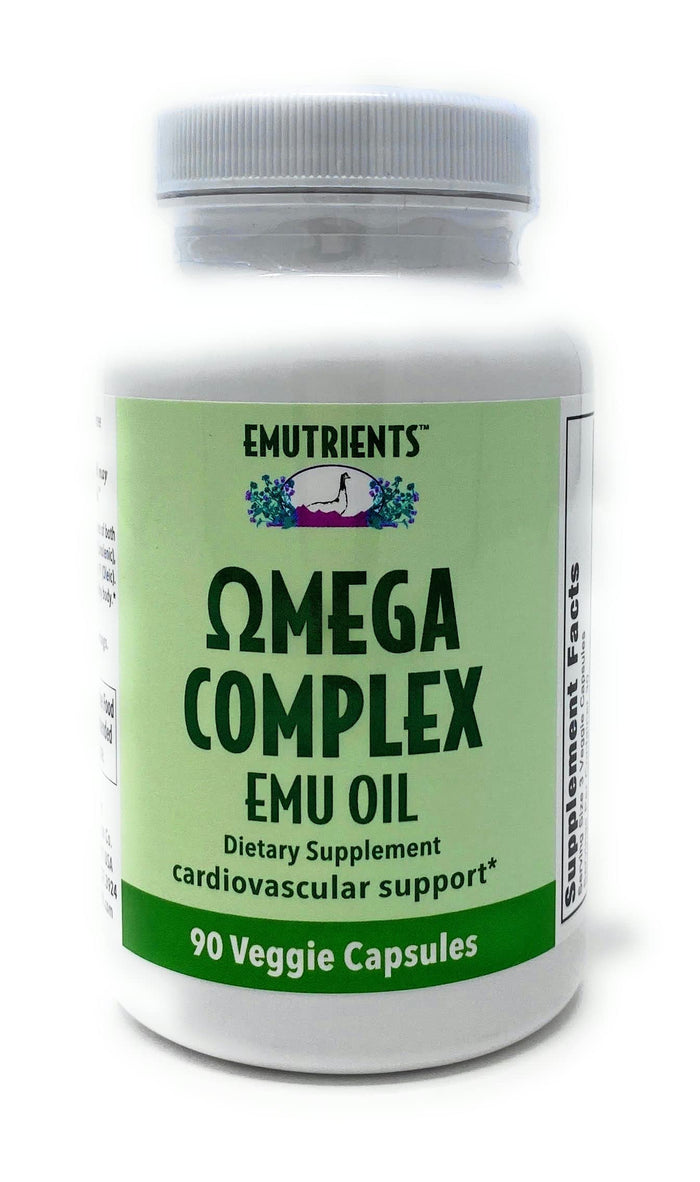 Montana Emu Ranch EMUtrients Omega Complex Emu Oil 750mg | Omega 3, 6, 7, 9 | 90 Veggie Caps