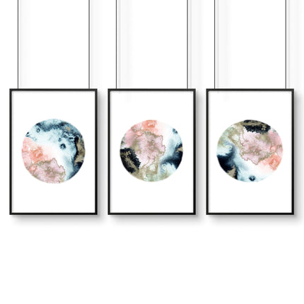 Phases of the moon print | set of 3 wall art for living room