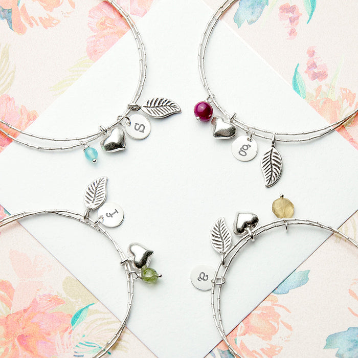 Personalised Silver Bracelet with Blue Topaz