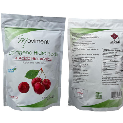 Moviment: Hydrolyzed Collagen + Hyaluronic Acid – Sugar-Free Cherry Flavor