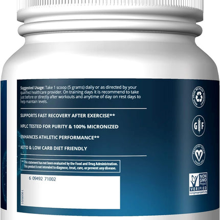 MRM Creatine Monohydrate 500 — 100% Micronized | 100 Servings