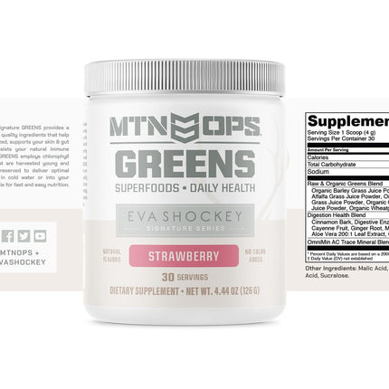MTN OPS Eva Shockey Signature Series Super Greens – Strawberry, 30 Servings (4.4 oz)