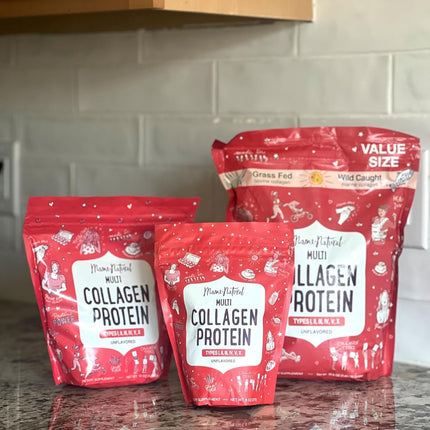 Mama Natural Multi Collagen Protein Powder – Unflavored, Hydrolyzed 16 oz | Grass-Fed Bovine, Wild Fish & Eggshell Membrane