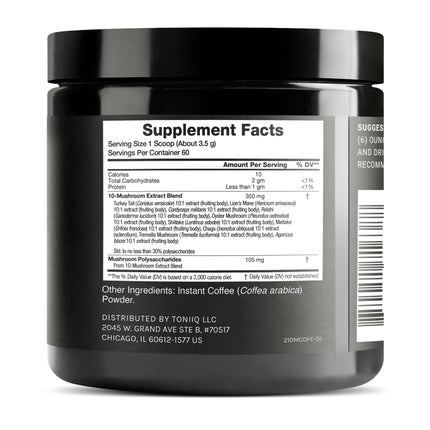 Mushroom Coffee 10:1 Extract | Colombian Beans, Lion's Mane & Cordyceps | Lab Tested
