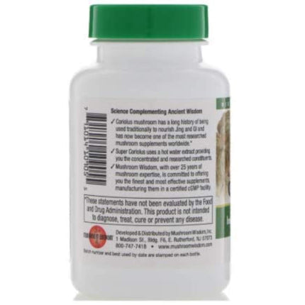 Mushroom Wisdom Super Coriolus with Maitake D Fraction – 120 Tablets