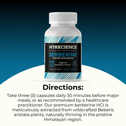 MYOXCIENCE Berberine Fasting Accelerator | Himaberb Berberine HCl + ALA & Biotin - 90 Capsules