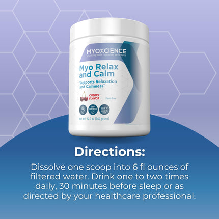 MYOXCIENCE Myo Relax and Calm | Myo-Inositol, L-Theanine, Taurine, Magnesium & GABA | Sleep, Neurotransmitter & Hormone Support (Cherry, 60 Servings)