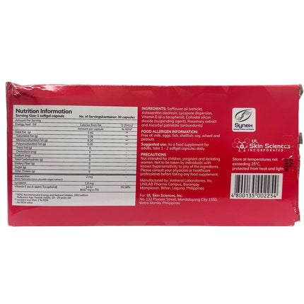 Generic Myra Utimate Capsules: Astaxanthin, Lycopene and Vitamin E - 30 Softgel Capsules