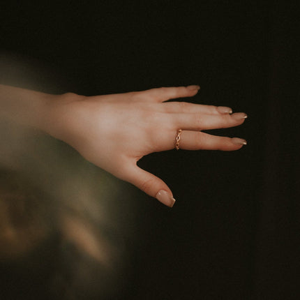 Chained Up Gold Plain Chain Stacking Ring