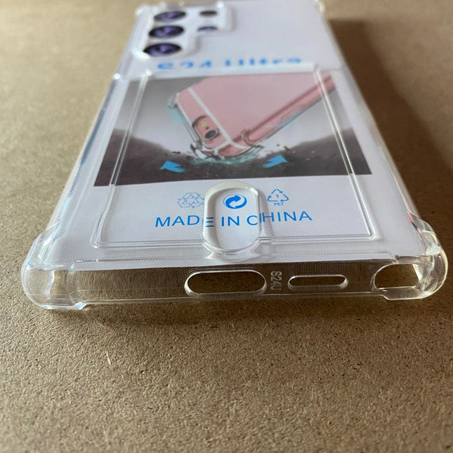 Soft TPU Clear Case With Card Slot - For Samsung S24 Ultra