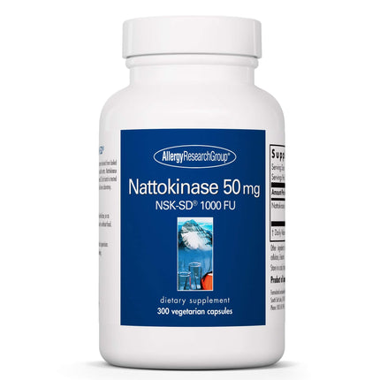 Allergy Research Group Nattokinase 50mg NSK-SD 1000 FU | Cardiovascular Support | 300 Count