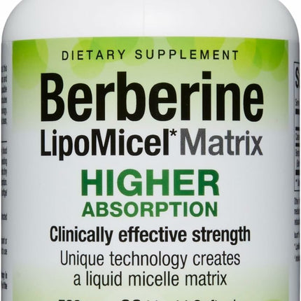 Natural Factors Berberine LipoMicel Matrix – 500 mg per Capsule, 60 Liquid Softgels