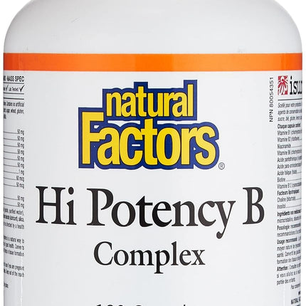 Natural Factors Hi Potency B Complex 180 CT – Energy & Nerves