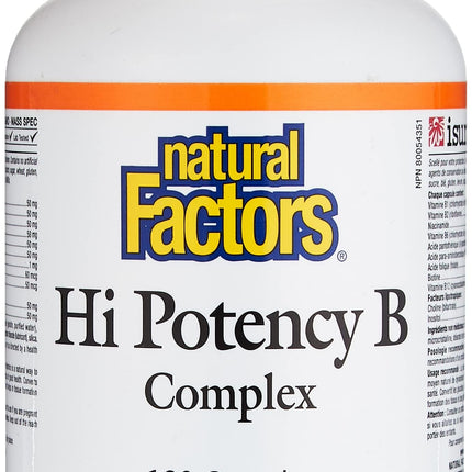 Natural Factors Hi Potency B Complex 180 CT – Energy & Nerves
