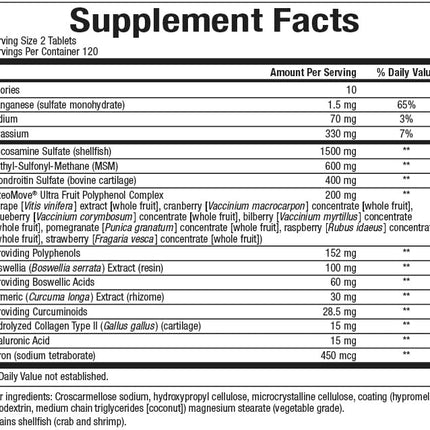 Natural Factors OsteoMove Joint Care - Extra Strength Joint Support, Non-GMO, 240 Tablets