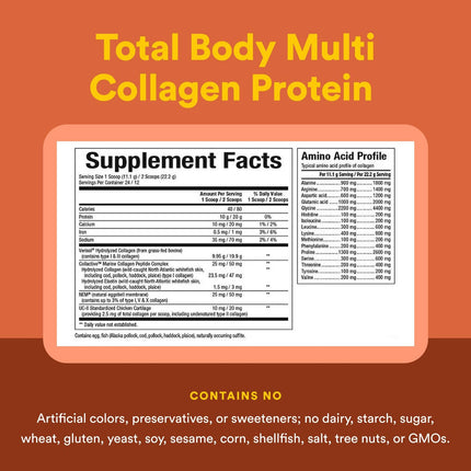 Natural Factors Total Body Multi Collagen Protein – 5-Collagen Blend (Unflavored, 9.41 oz)