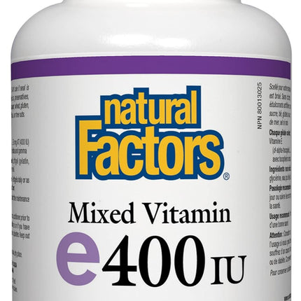 Natural Factors Mixed Vitamin E 400 IU – Antioxidant Support (180 Softgels)