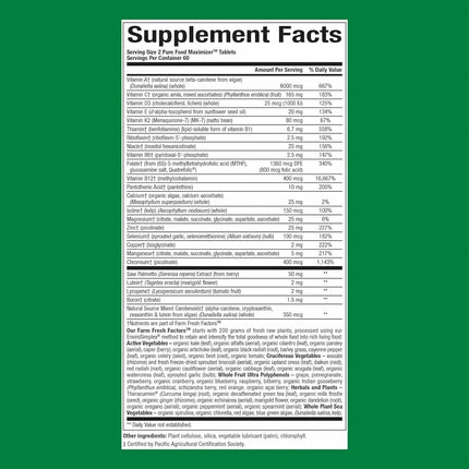 Natural Factors Whole Earth & Sea Men's 50+ Multivitamin & Mineral – Brain Health & Immune Support, Vegan, 120 Tablets