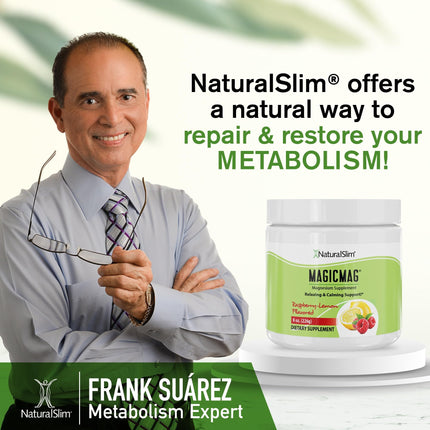 NaturalSlim MagicMag Raspberry Lemon Magnesium Citrate Powder - 8oz Drink Mix