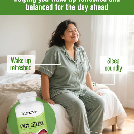 NaturalSlim Stress Defender – Stress Relief & Cortisol Support | 3-Pack, 180 Vegetarian Capsules