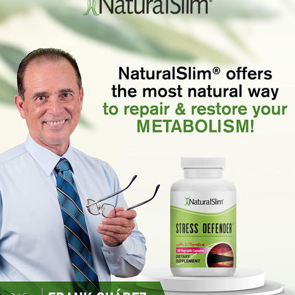 NaturalSlim Stress Defender – Stress Relief & Cortisol Support | 3-Pack, 180 Vegetarian Capsules